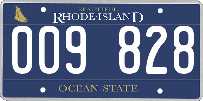 RI license plate 009828