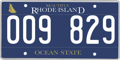 RI license plate 009829