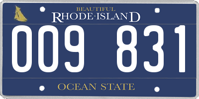 RI license plate 009831