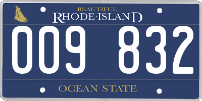 RI license plate 009832