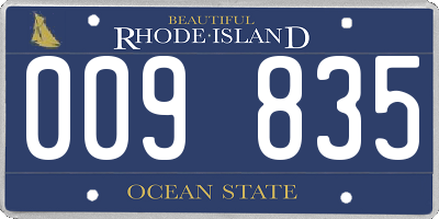 RI license plate 009835