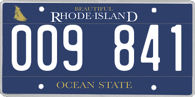 RI license plate 009841