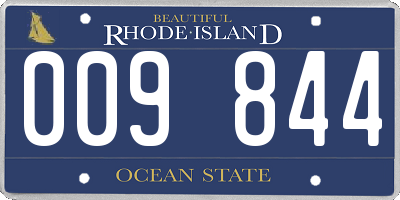 RI license plate 009844