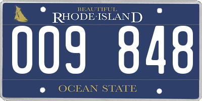 RI license plate 009848