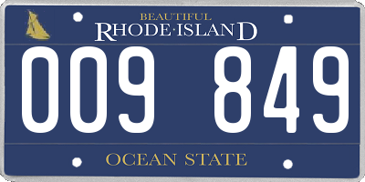 RI license plate 009849