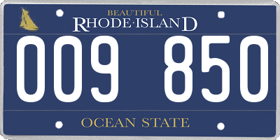 RI license plate 009850