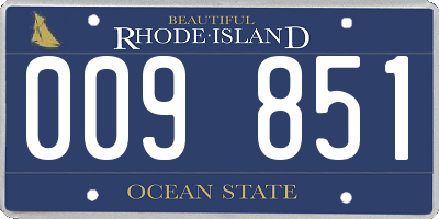 RI license plate 009851