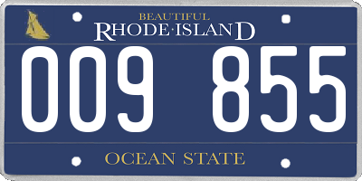 RI license plate 009855