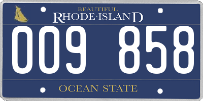 RI license plate 009858