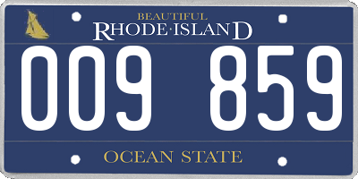 RI license plate 009859