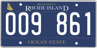 RI license plate 009861