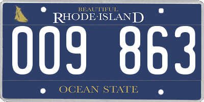 RI license plate 009863