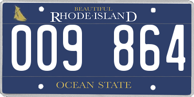 RI license plate 009864