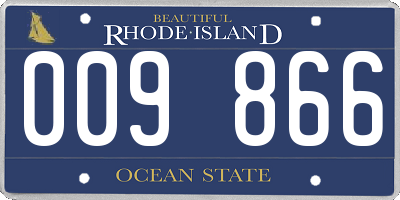 RI license plate 009866