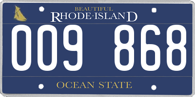 RI license plate 009868