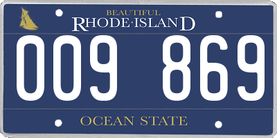 RI license plate 009869