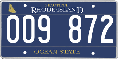 RI license plate 009872