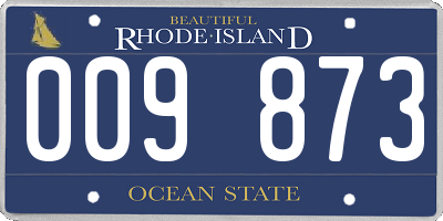 RI license plate 009873