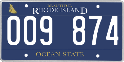 RI license plate 009874