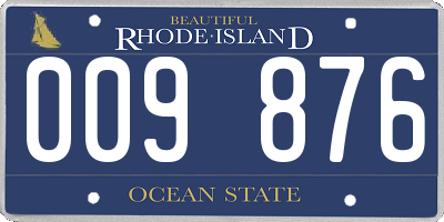 RI license plate 009876