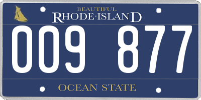 RI license plate 009877