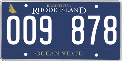 RI license plate 009878