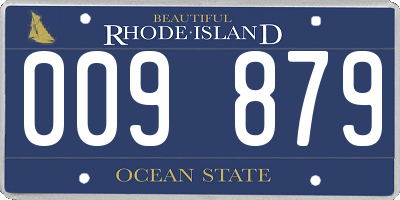 RI license plate 009879