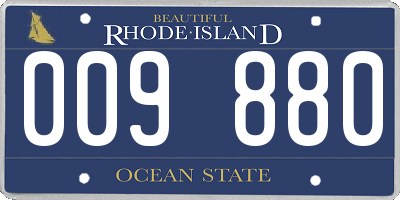 RI license plate 009880