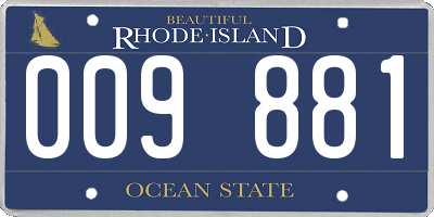 RI license plate 009881