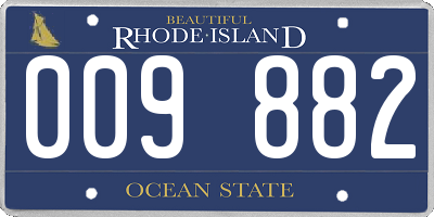 RI license plate 009882