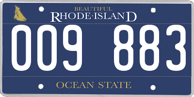 RI license plate 009883