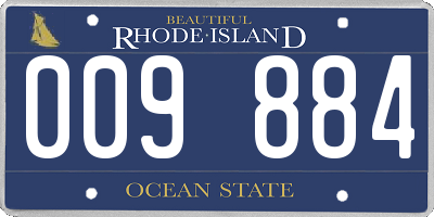 RI license plate 009884