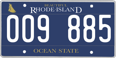 RI license plate 009885