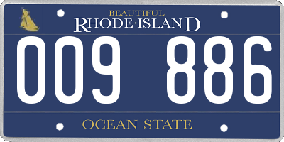 RI license plate 009886