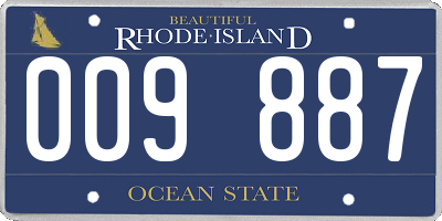 RI license plate 009887