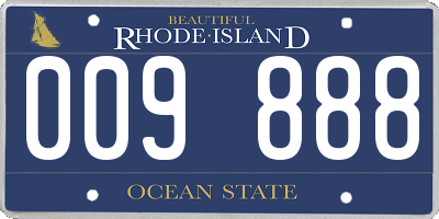 RI license plate 009888