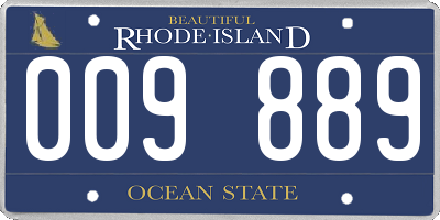 RI license plate 009889