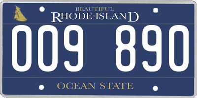 RI license plate 009890