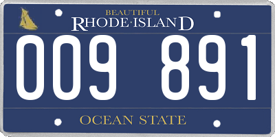 RI license plate 009891