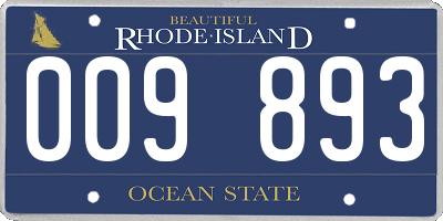 RI license plate 009893