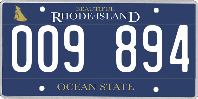 RI license plate 009894