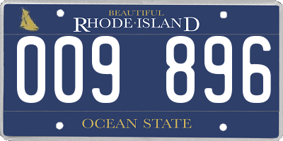 RI license plate 009896