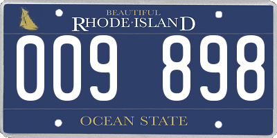 RI license plate 009898