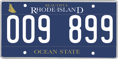 RI license plate 009899