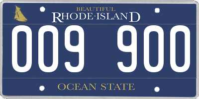 RI license plate 009900