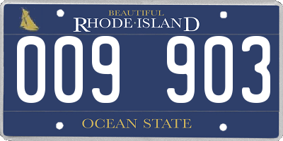 RI license plate 009903
