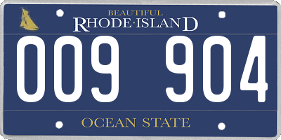 RI license plate 009904