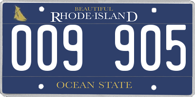 RI license plate 009905