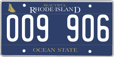 RI license plate 009906