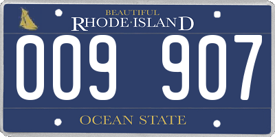 RI license plate 009907